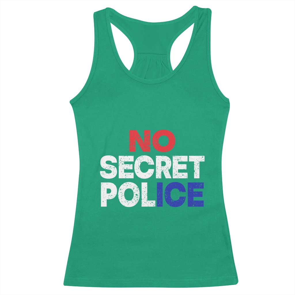 Subtle Abolish Ice Racerback Tank Top No Secret Police