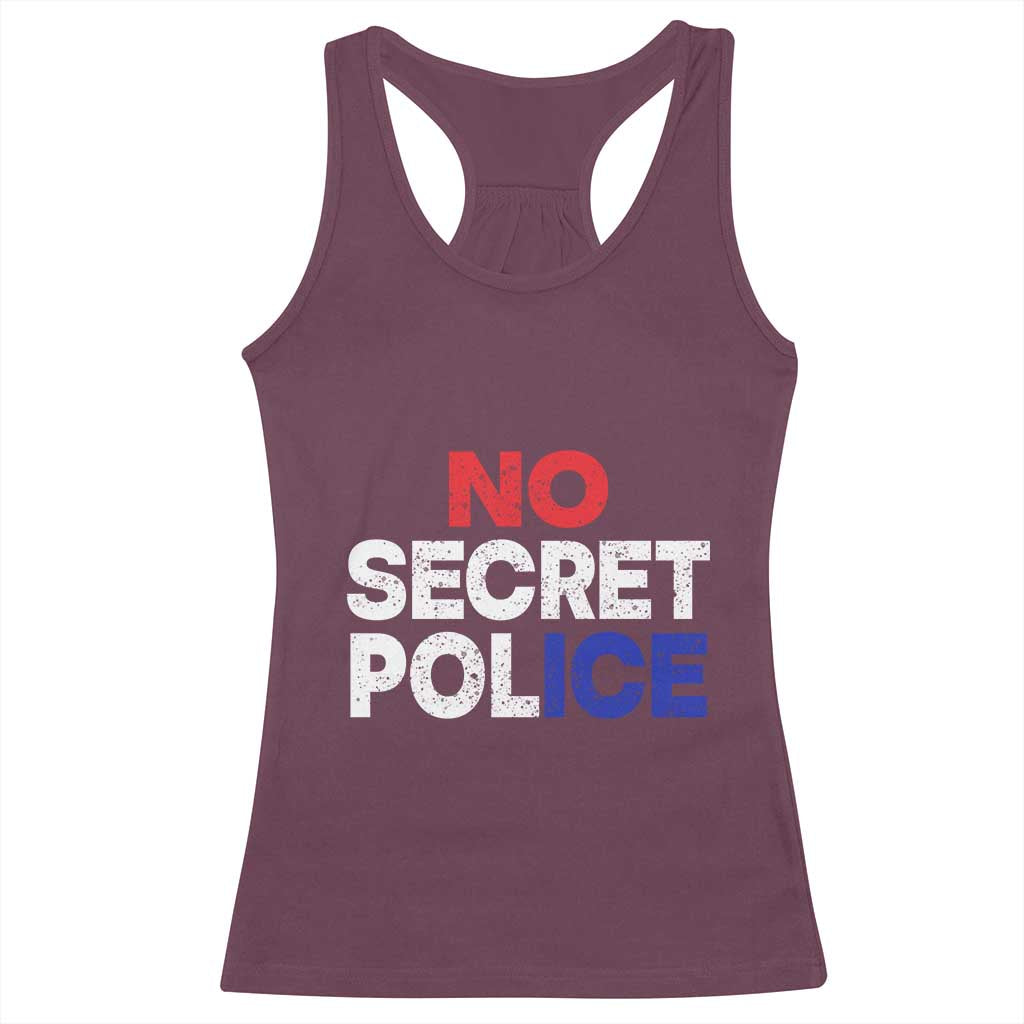 Subtle Abolish Ice Racerback Tank Top No Secret Police