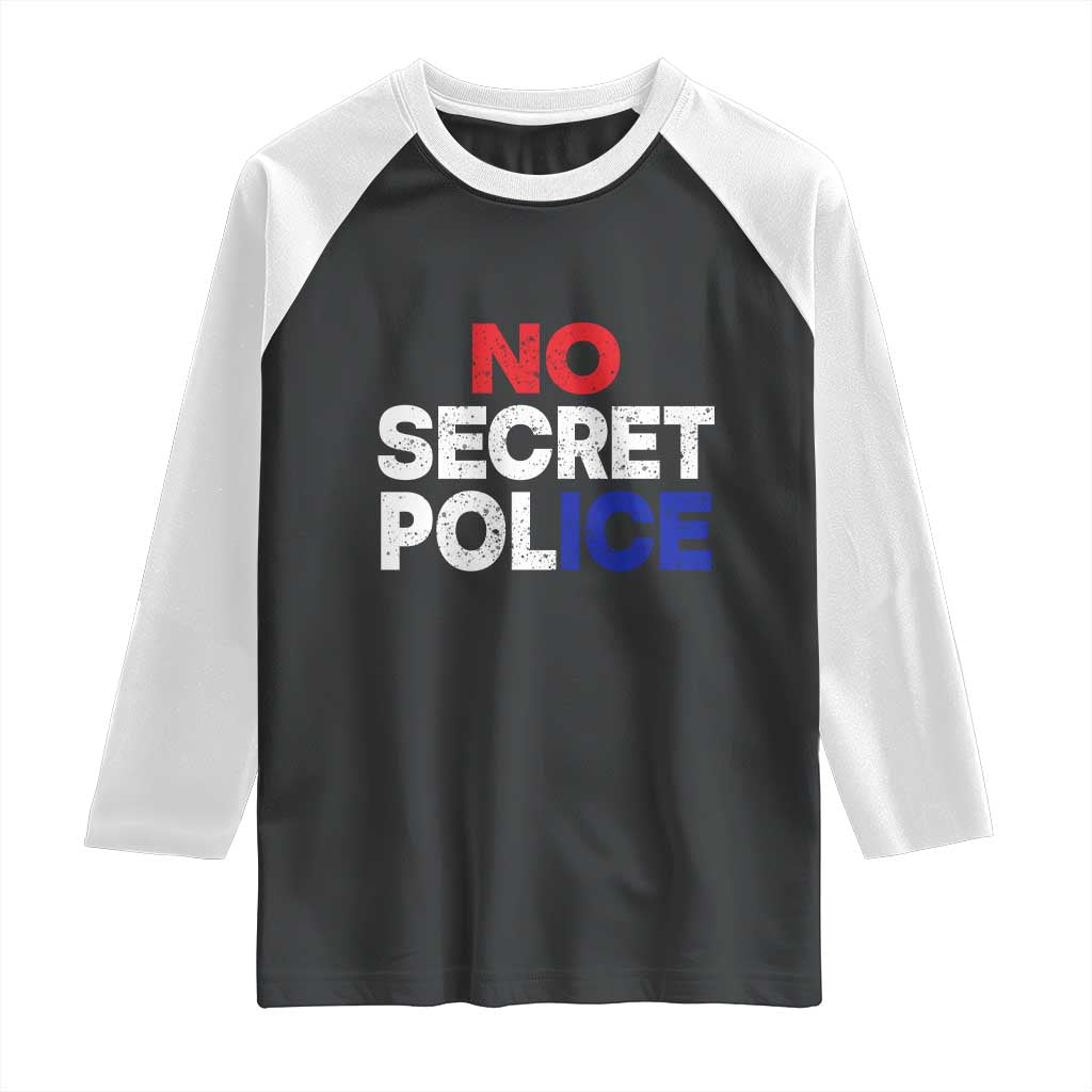 Subtle Abolish Ice Raglan Shirt No Secret Police