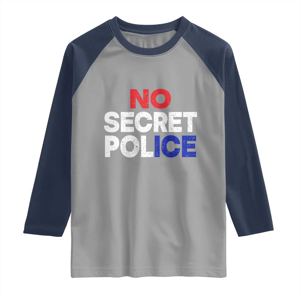 Subtle Abolish Ice Raglan Shirt No Secret Police
