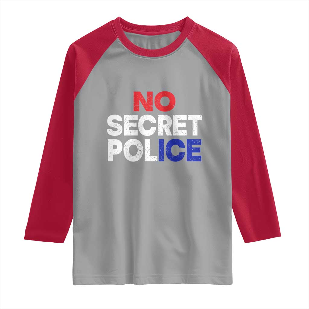 Subtle Abolish Ice Raglan Shirt No Secret Police