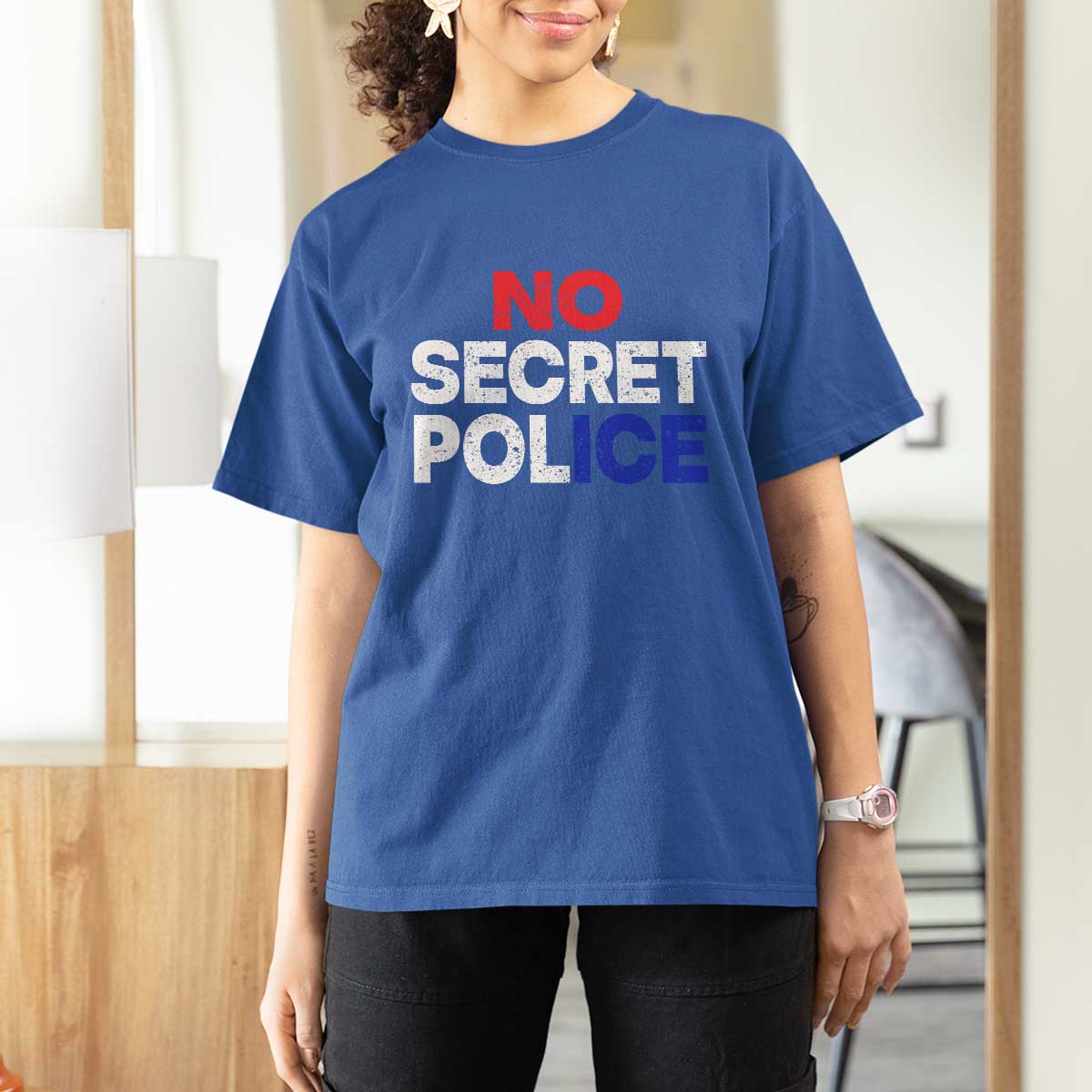 Subtle Abolish Ice T Shirt For Women No Secret Police