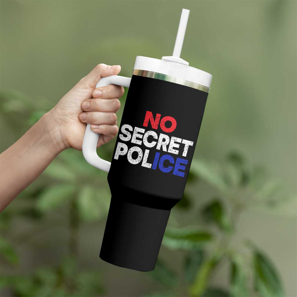 Subtle Abolish Ice Tumbler With Handle No Secret Police