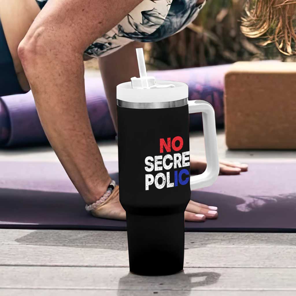 Subtle Abolish Ice Tumbler With Handle No Secret Police