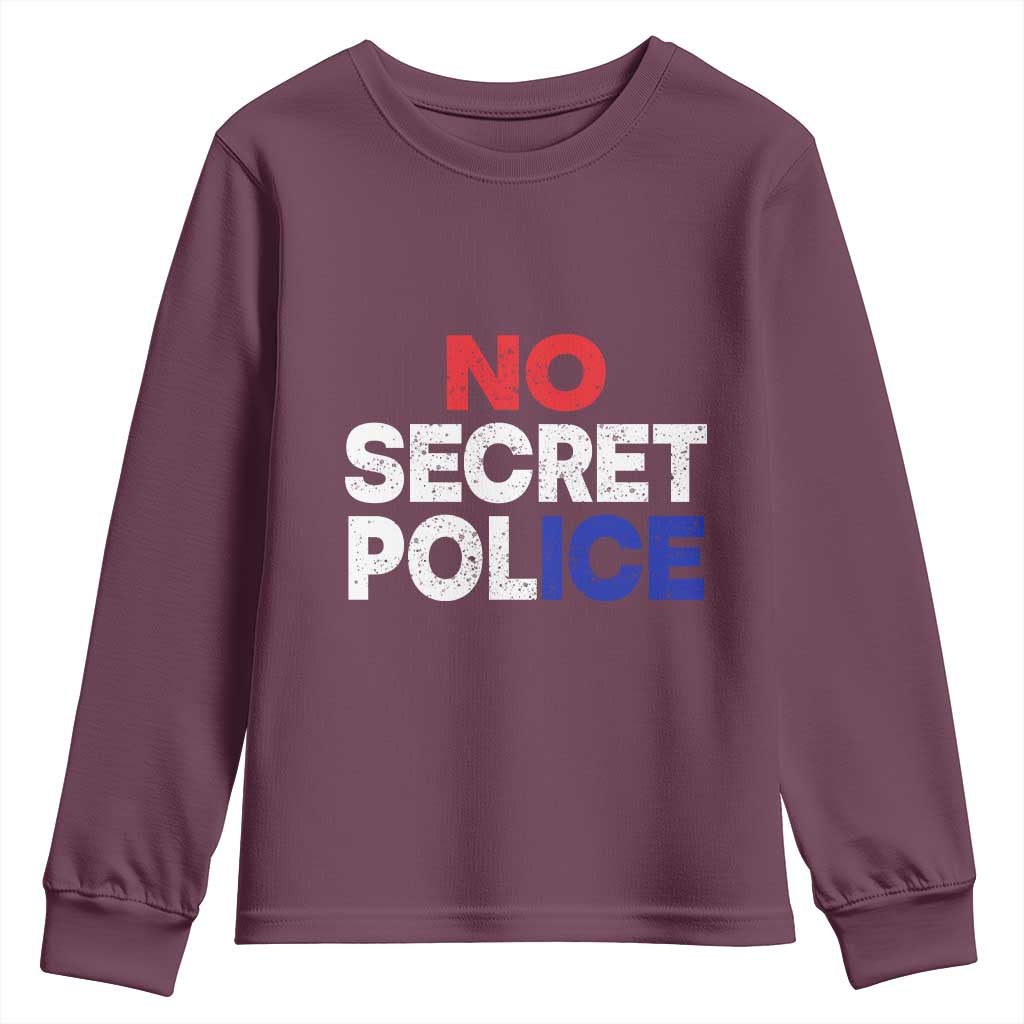 Subtle Abolish Ice Youth Sweatshirt No Secret Police