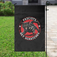 Vintage Black Cat Against Fascists Garden Flag