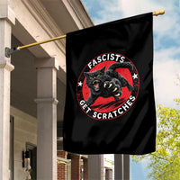 Vintage Black Cat Against Fascists Garden Flag