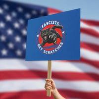 Vintage Black Cat Against Fascists Protest Sign