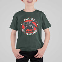 Vintage Black Cat Against Fascists T Shirt For Kid