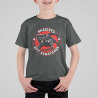 Vintage Black Cat Against Fascists T Shirt For Kid