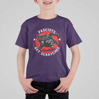 Vintage Black Cat Against Fascists T Shirt For Kid