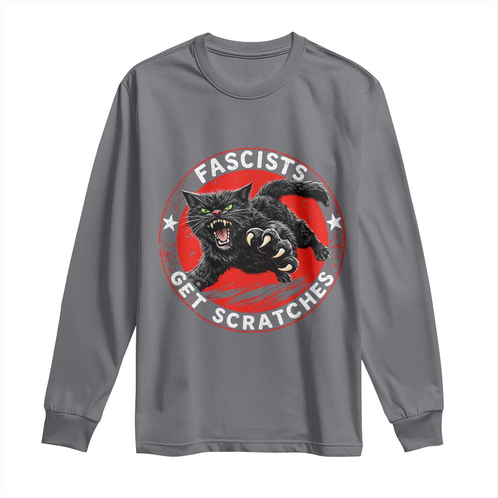 Vintage Black Cat Against Fascists Long Sleeve Shirt