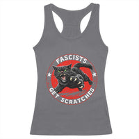 Vintage Black Cat Against Fascists Racerback Tank Top