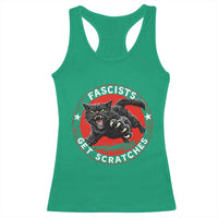 Vintage Black Cat Against Fascists Racerback Tank Top