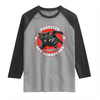 Vintage Black Cat Against Fascists Raglan Shirt