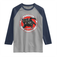 Vintage Black Cat Against Fascists Raglan Shirt