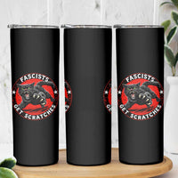 Vintage Black Cat Against Fascists Skinny Tumbler