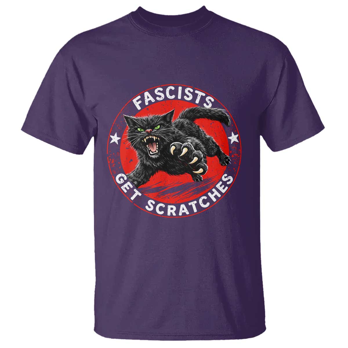 Vintage Black Cat Against Fascists T Shirt