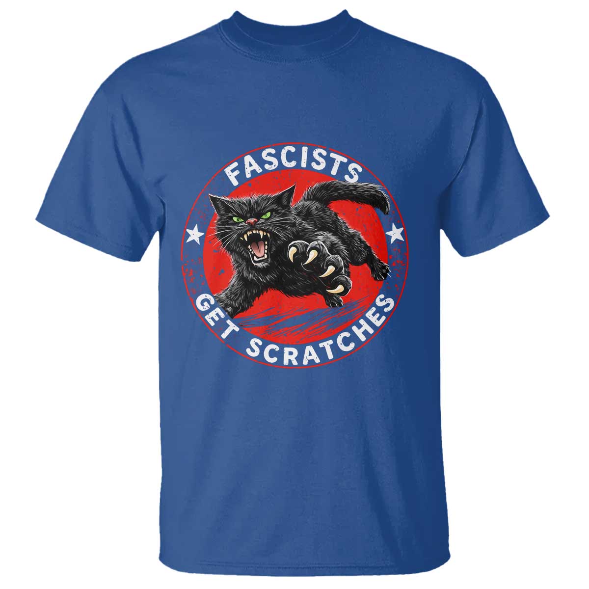 Vintage Black Cat Against Fascists T Shirt