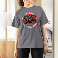 Vintage Black Cat Against Fascists T Shirt For Women