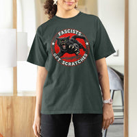 Vintage Black Cat Against Fascists T Shirt For Women
