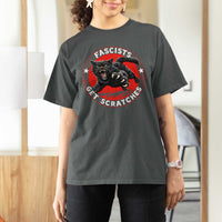 Vintage Black Cat Against Fascists T Shirt For Women