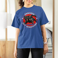 Vintage Black Cat Against Fascists T Shirt For Women
