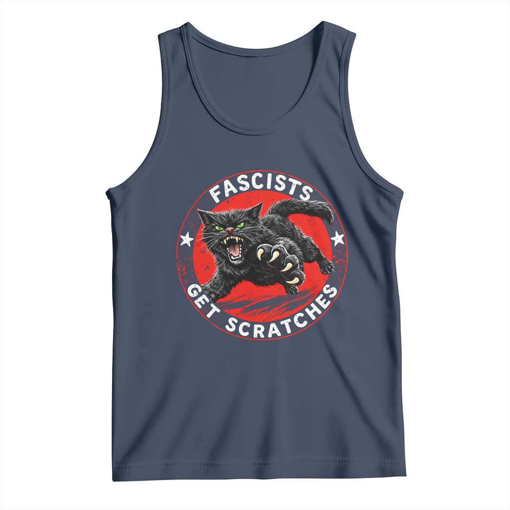 Vintage Black Cat Against Fascists Tank Top