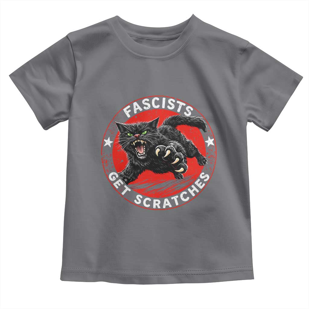 Vintage Black Cat Against Fascists Toddler T Shirt