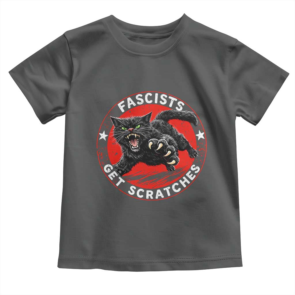 Vintage Black Cat Against Fascists Toddler T Shirt