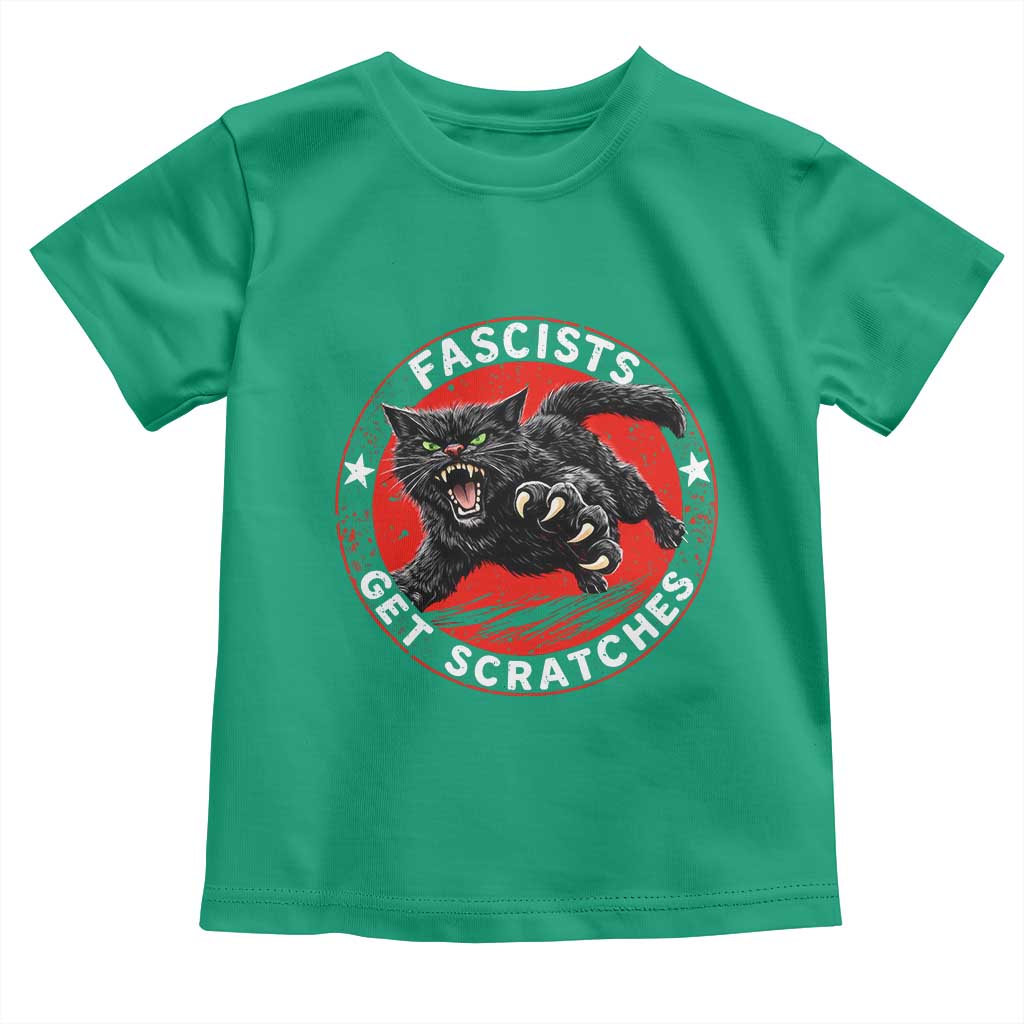 Vintage Black Cat Against Fascists Toddler T Shirt