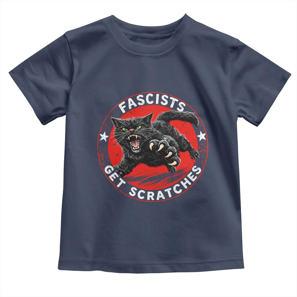 Vintage Black Cat Against Fascists Toddler T Shirt