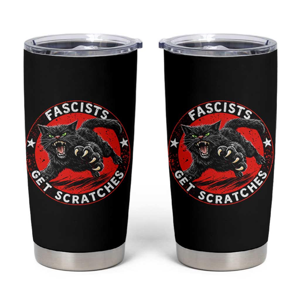 Vintage Black Cat Against Fascists Tumbler Cup