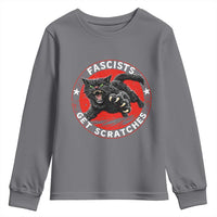 Vintage Black Cat Against Fascists Youth Sweatshirt