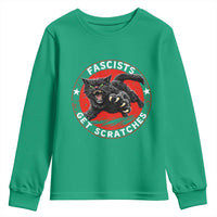 Vintage Black Cat Against Fascists Youth Sweatshirt