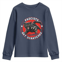 Vintage Black Cat Against Fascists Youth Sweatshirt