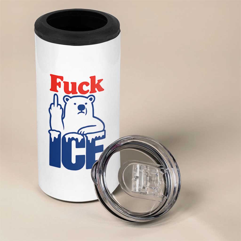 Fck Ice 4 in 1 Can Cooler Tumbler Get The Fck Out Of Minneapolis Polar Bear