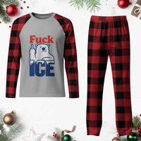 Fck Ice Plaid Pajama Set Get The Fck Out Of Minneapolis Polar Bear