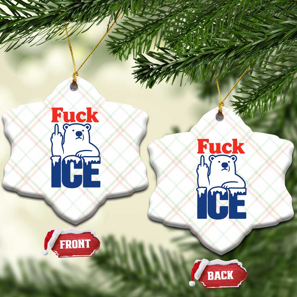 Fck Ice Ceramic Ornament Get The Fck Out Of Minneapolis Polar Bear