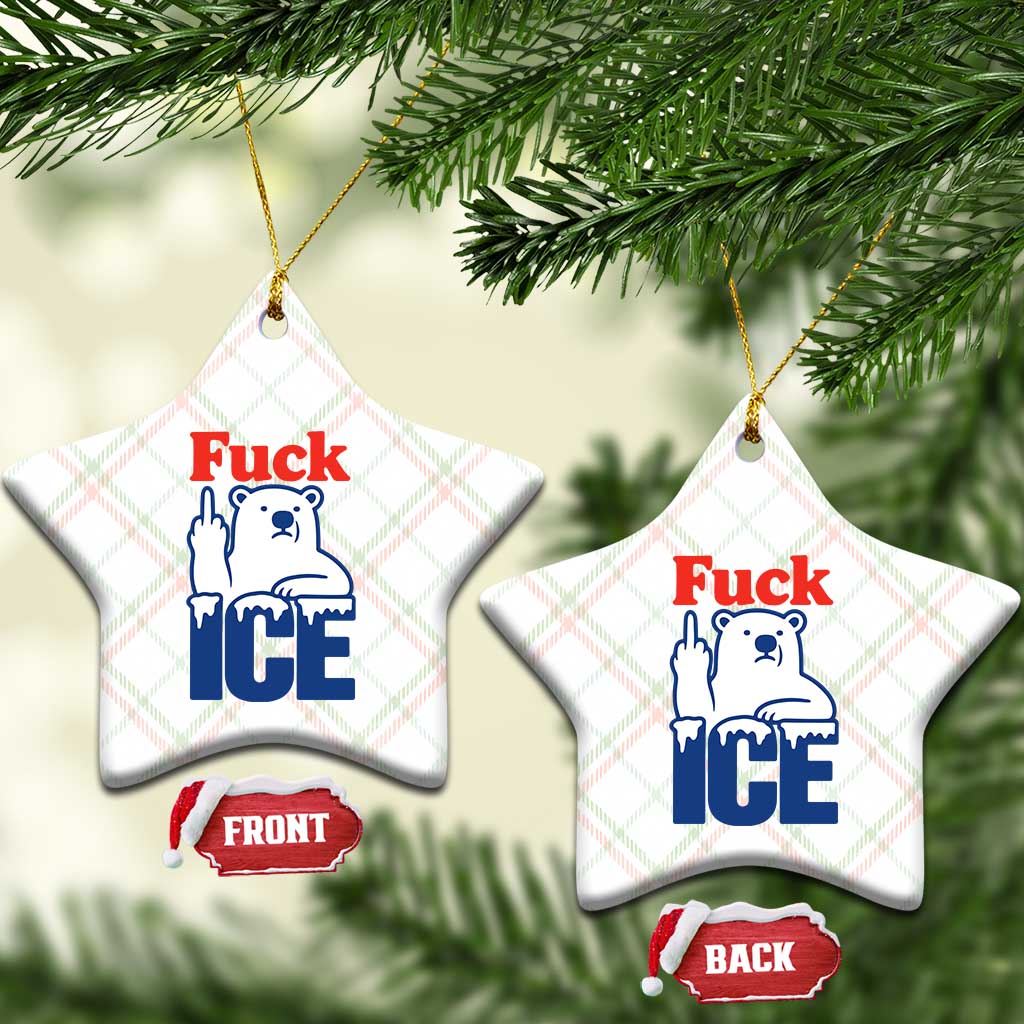 Fck Ice Ceramic Ornament Get The Fck Out Of Minneapolis Polar Bear