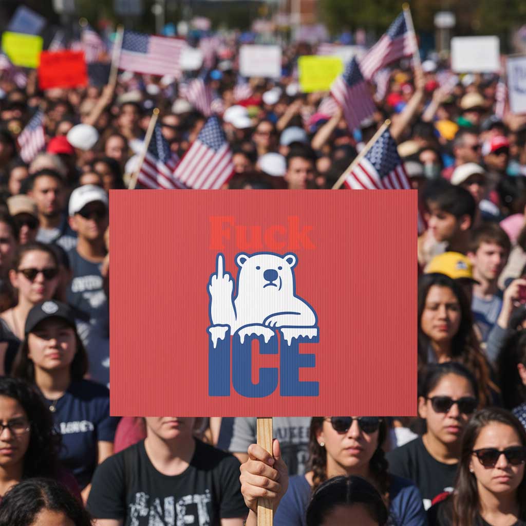 Fck Ice Protest Sign Get The Fck Out Of Minneapolis Polar Bear