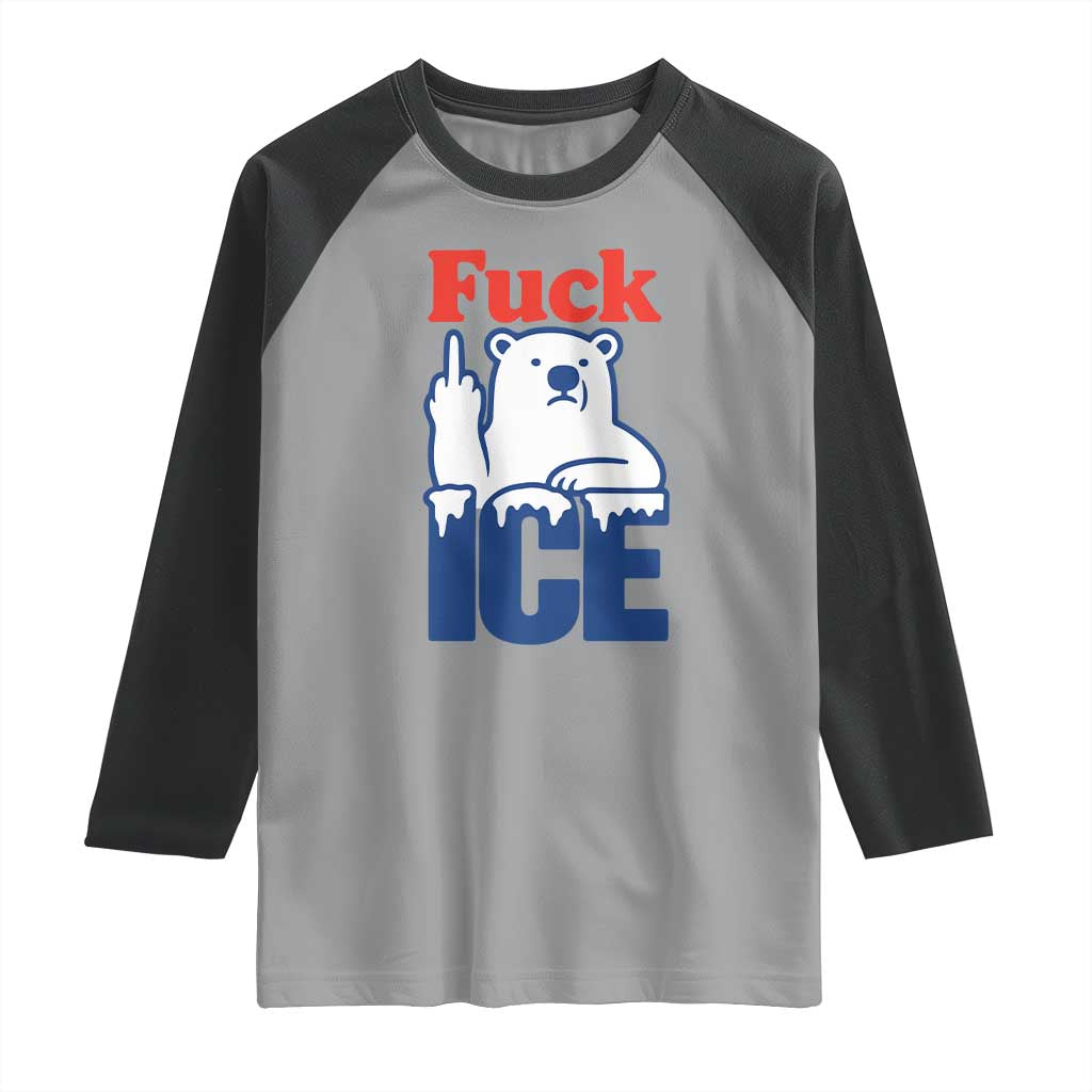 Fck Ice Raglan Shirt Get The Fck Out Of Minneapolis Polar Bear
