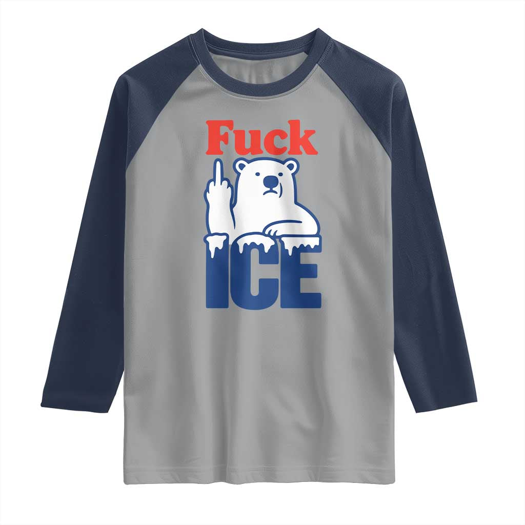 Fck Ice Raglan Shirt Get The Fck Out Of Minneapolis Polar Bear