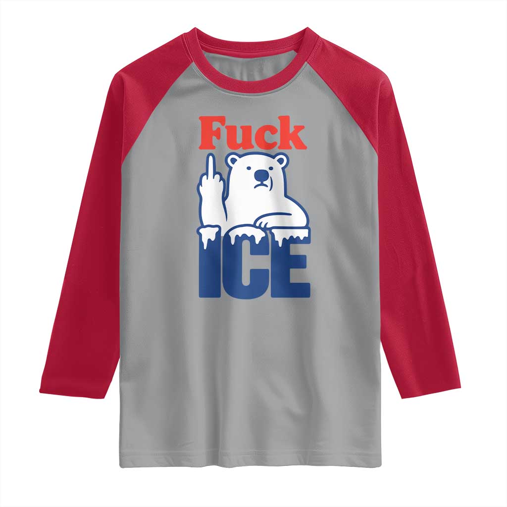 Fck Ice Raglan Shirt Get The Fck Out Of Minneapolis Polar Bear