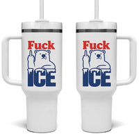 Fck Ice Tumbler With Handle Get The Fck Out Of Minneapolis Polar Bear