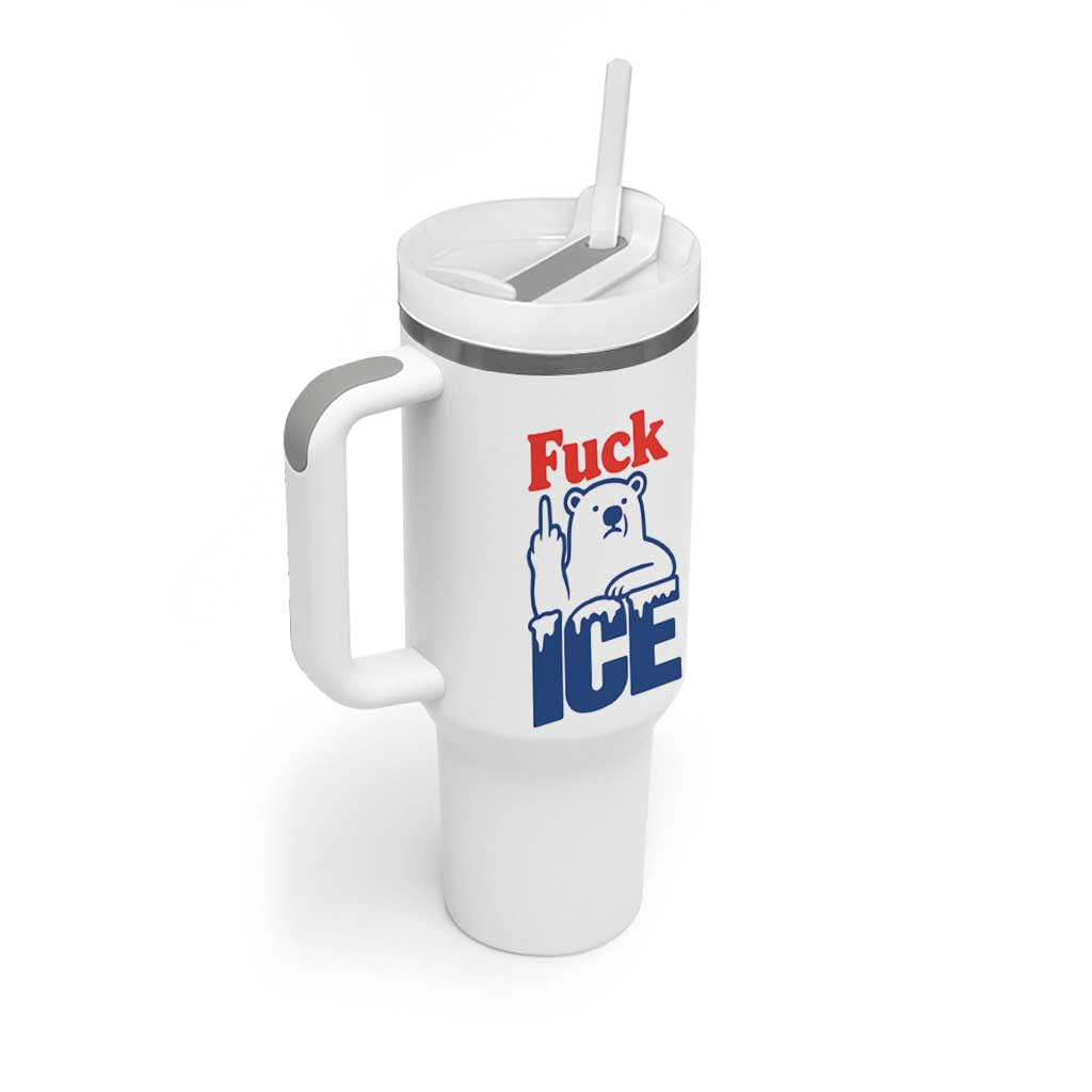 Fck Ice Tumbler With Handle Get The Fck Out Of Minneapolis Polar Bear