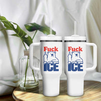 Fck Ice Tumbler With Handle Get The Fck Out Of Minneapolis Polar Bear