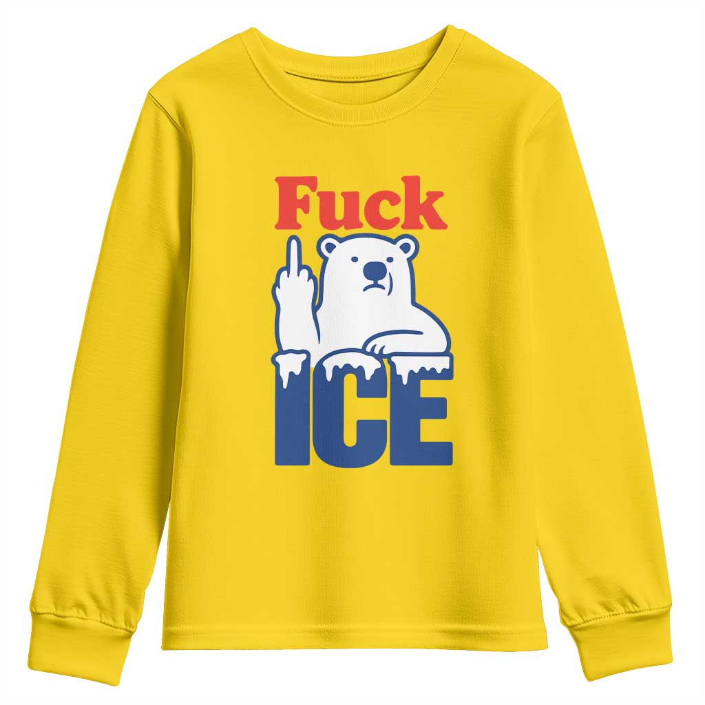 Fck Ice Youth Sweatshirt Get The Fck Out Of Minneapolis Polar Bear