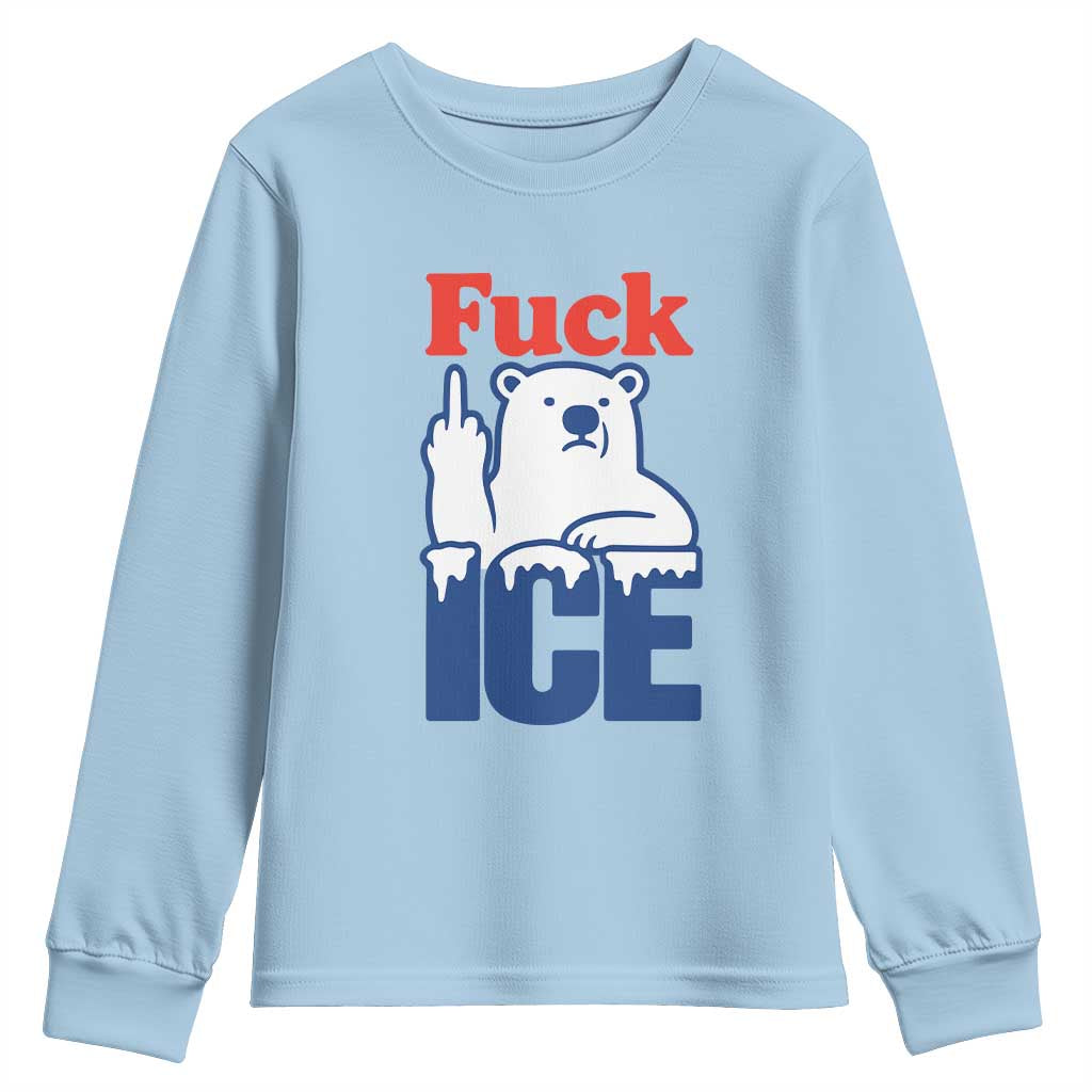Fck Ice Youth Sweatshirt Get The Fck Out Of Minneapolis Polar Bear