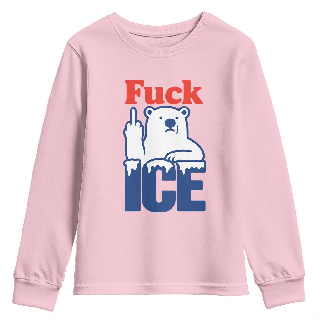 Fck Ice Youth Sweatshirt Get The Fck Out Of Minneapolis Polar Bear